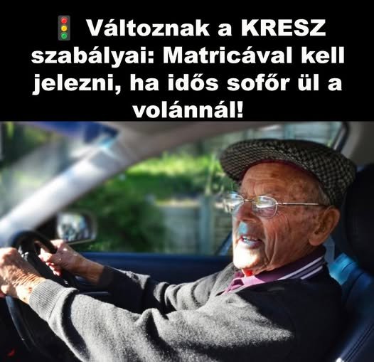 🚦 Változnak a KRESZ szabályai: Matricával kell jelezni, ha idős sofőr ül a volánnál!