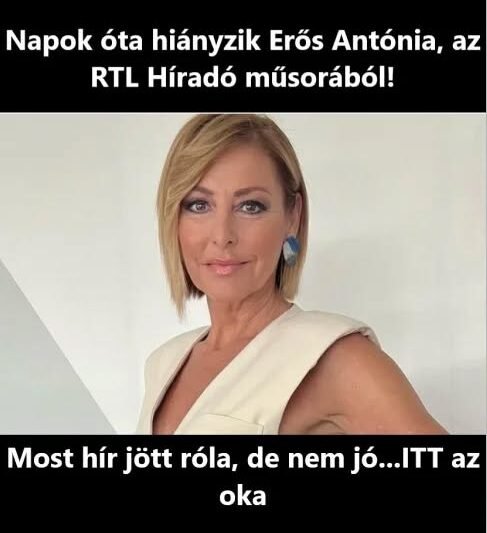 Napok óta hiányzik Erős Antónia, az RTL Híradó műsorából! Most hír jött róla, de nem jó…ITT az oka