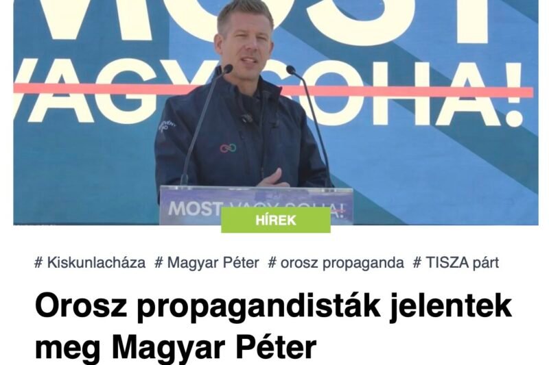 Orosz propagandisták jelentek meg Magyar Péter országjárásán – meg is szólította őket