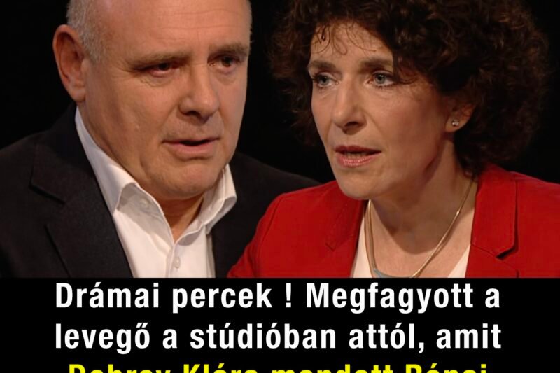 Drámai percek ! Megfagyott a levegő a stúdióban attól, amit Dobrev Klára mondott Rónai Egonnak
