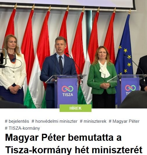 Magyar Péter bemutatta a Tisza-kormány hét miniszterét