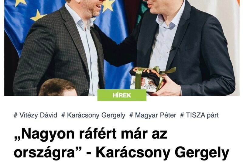 „Nagyon ráfért már az országra” – Karácsony Gergely szívből gratulált Vitézy Dávidnak a miniszteri kinevezéshez