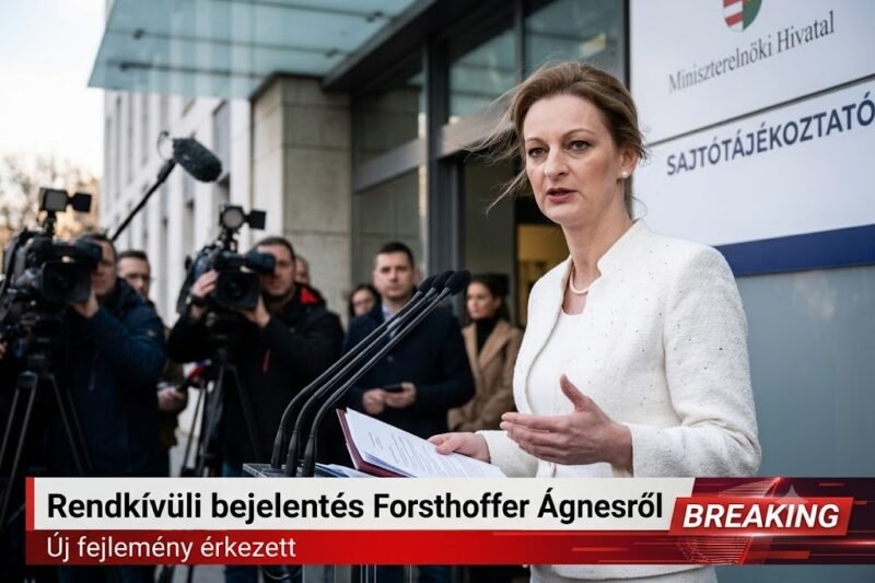🚨 Rendkívüli bejelentés érkezett Forsthoffer Ágnesről.