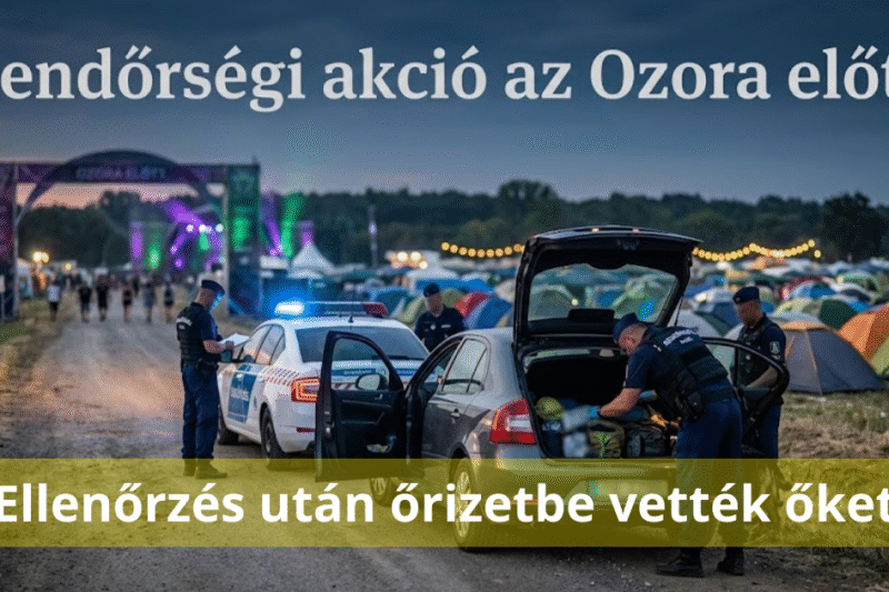 Rendőrségi akció az Ozora Fesztivál előtt: kábítószergyanús anyagokat találtak egy autóban